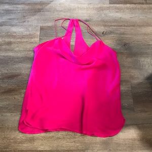 Fuchsia silk spaghetti strap top